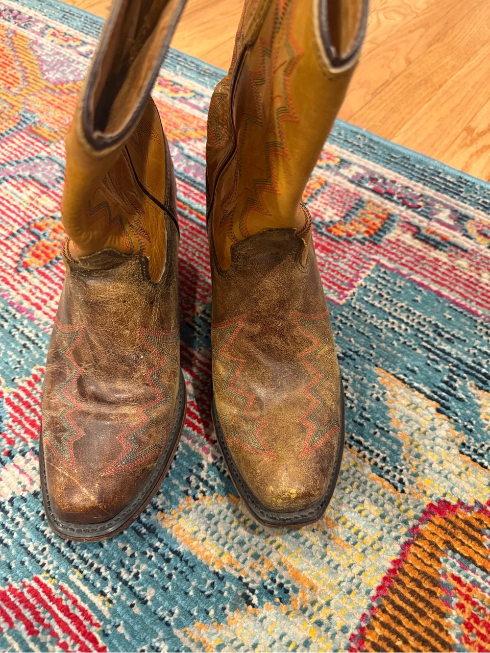 Double H Brown & Mustard Two-Tone Western Cowboy Boots